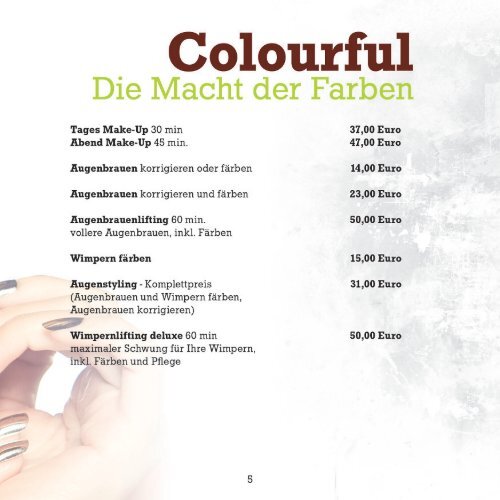 Body&Soul Beautylounge Preisliste 2022