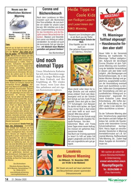 Mieminger Dorfzeitung Ausgabe Oktober 2020