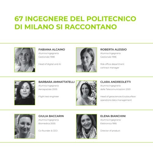 Alumnae | Ingegnere e Tecnologie | Alumni Politecnico di Milano