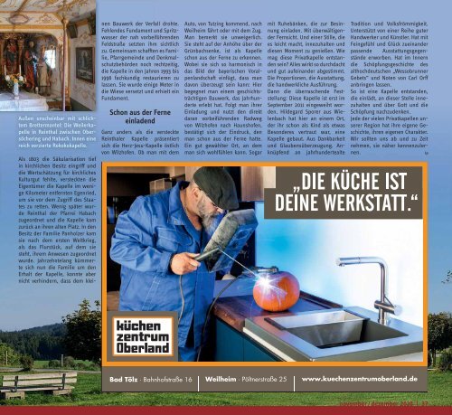tassilo - das Magazin rund um Weilheim und die Seen - Ausgabe November/Dezember 2020