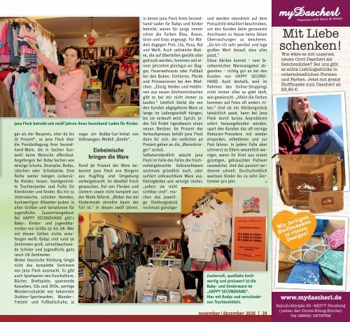 tassilo - das Magazin rund um Weilheim und die Seen - Ausgabe November/Dezember 2020