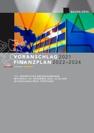 Voranschlag 2021 Bezirk Höfe