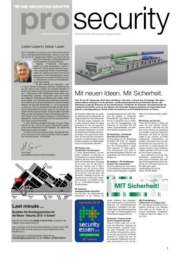 Mit neuen Ideen. Mit Sicherheit. - Securitas