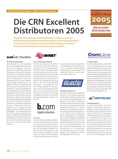 die CRN Certified Distributoren - Computer Reseller News