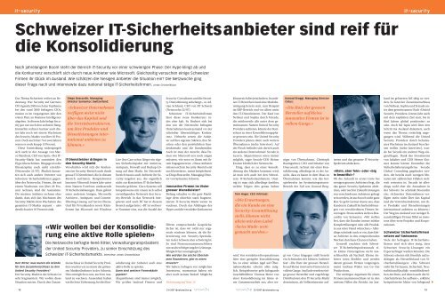 Schweizer IT-Sicherheitsanbieter sind reif für die Konsolidierung