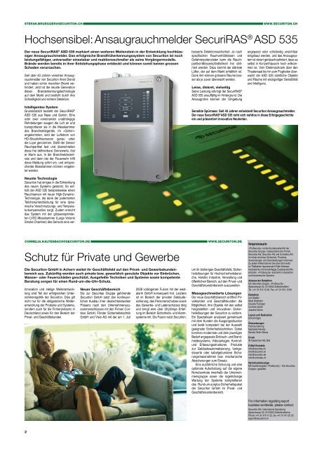 Pro Security News Nr. 22 I Oktober 08 - Securiton GmbH