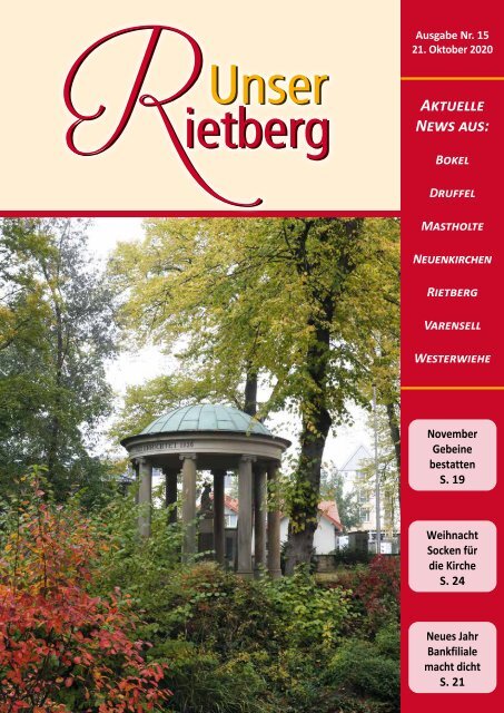 Unser Rietberg Ausgabe 15 vom 21. Oktober 2020