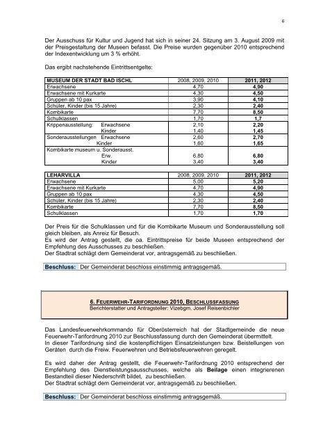 2009-12-10 (388 KB) - .PDF - Stadtgemeinde Bad Ischl