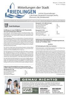 Amtliches Mitteilungsblatt Riedlingen 21.10.2020