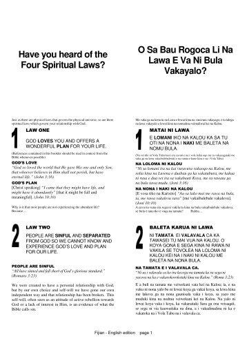 Have you heard of the Four Spiritual Laws? O Sa Bau ... - GospelGo