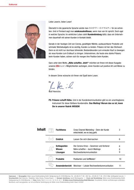 EINdruck - Der Newsletter von Göbel+Lenze Ausgabe 03/2020