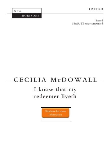 Cecilia McDowall I know that my redeemer liveth
