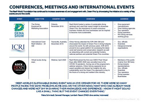 The Reef-World Foundation Annual Report 2019-2020