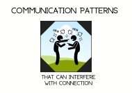 Communication Patterns that Interfere with Connection 