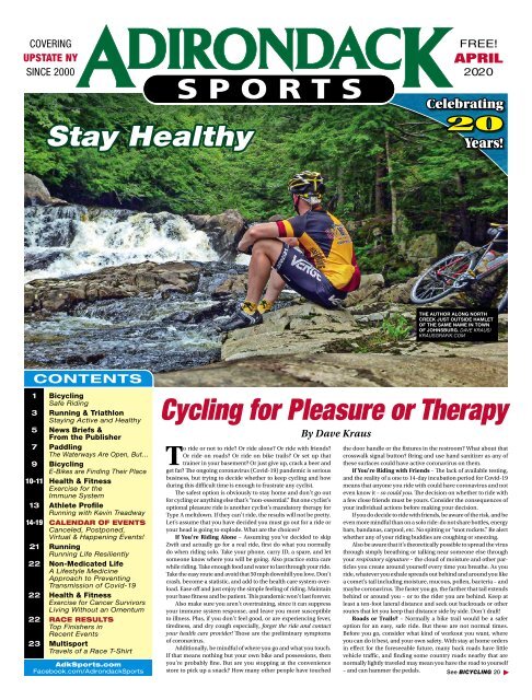 Adirondack Sports April 2020