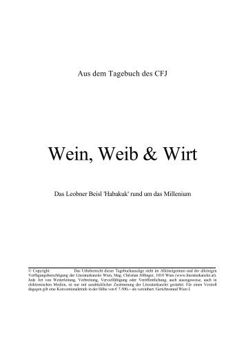 CFJ, du störst. Auf Nimmerwiedersehen. Der ... - Literaturkanzlei