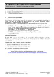 VOLKSWAGEN AG EDI Implementation Guidelines