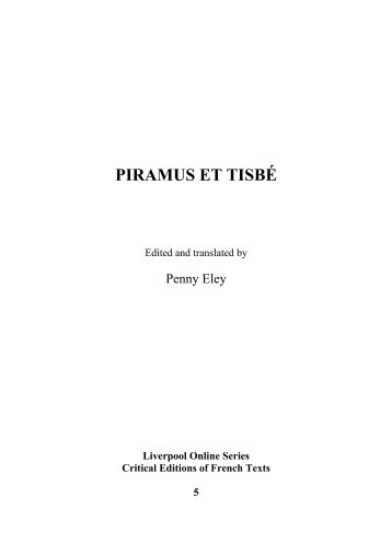 PIRAMUS ET TISBÉ - University of Liverpool