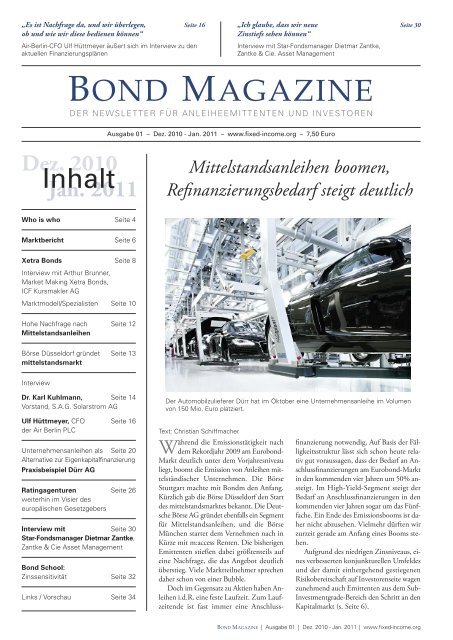 BOND MAGAZINE 01 (Erscheinungstermin ... - Fixed-Income.org