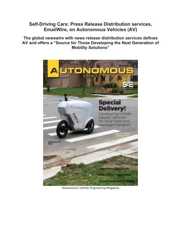Self-Driving Cars: Press Release Distribution services, EmailWire, on Autonomous Vehicles (AV)