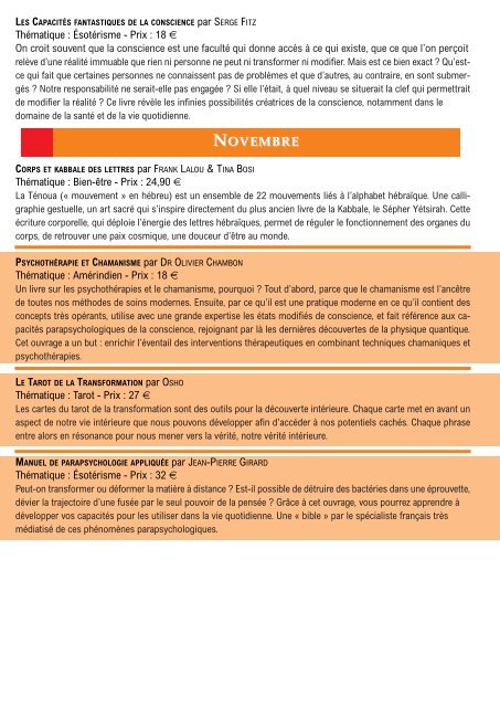 avant-programme octobre novembre 2012 - Courrier du Livre