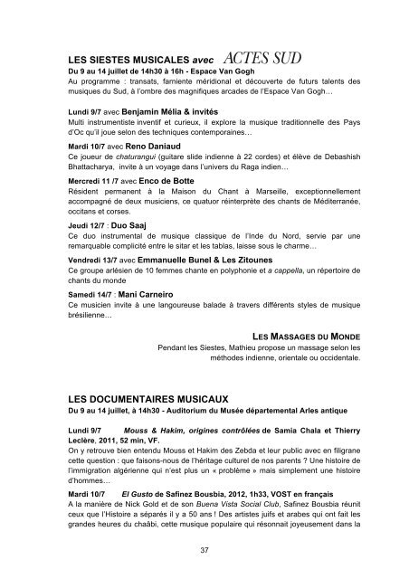 Dossier de presse 2012 - Les Suds à Arles