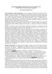 Sostegno psicologico permanente in neuro-oncologia clinica ...