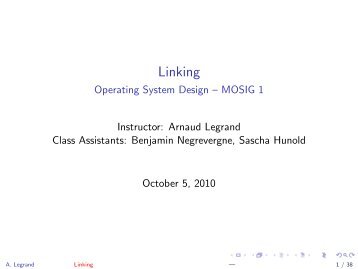Linking - Operating System Design – MOSIG 1