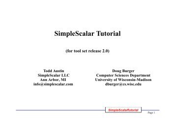 SimpleScalar Tutorial