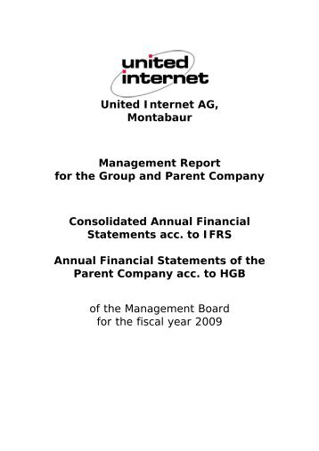 United Internet AG, Montabaur Management Report for the Group ...