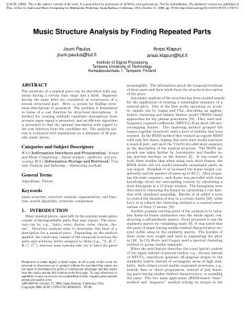 Music Structure Analysis by Finding Repeated Parts