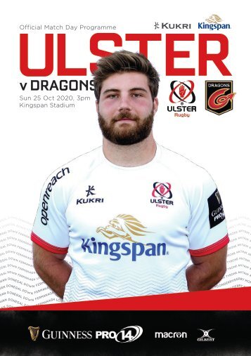 Ulster Rugby Match Day Programme - Dragons