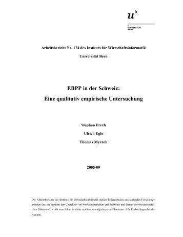 EBPP in der Schweiz: Eine qualitativ empirische Untersuchung