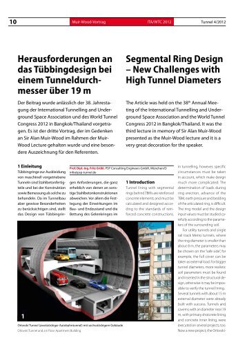 Herausforderungen an das Tübbingdesign - Tunnel