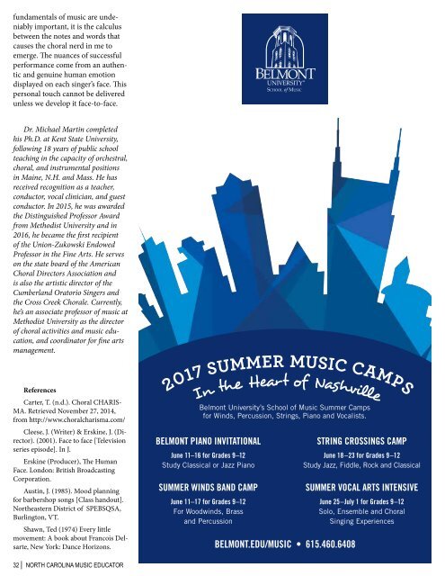 NC Music Educator Winter 2017