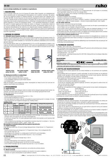 230V~ 230V~ 12V~ 1. BESCHRIJVING 2. WERKING EN ... - Niko