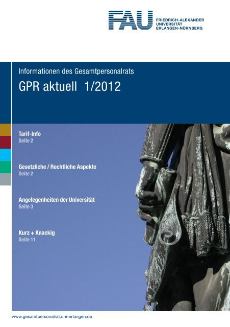 GPR aktuell 1/2012 - Gesamtpersonalrat der Universität Erlangen ...