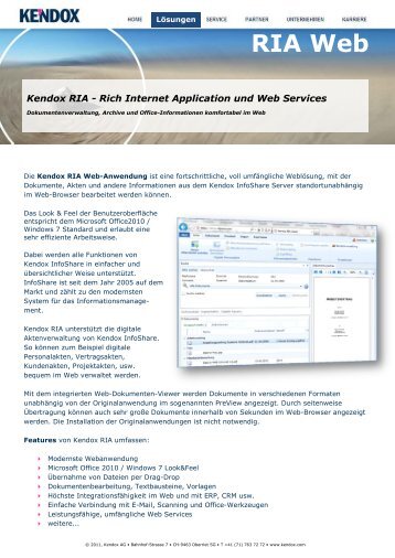 Kendox RIA Web - Software-Entwicklung Gebauer