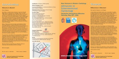 New Horizons in Modern Cardiology Deutsches Herzzentrum ...