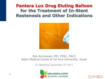 Pantera Lux Drug Eluting Balloon for the Treatment of In-Stent ...