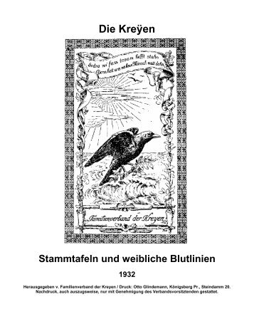 Die Kreÿen Stammtafeln und weibliche Blutlinien 1932 - Krey