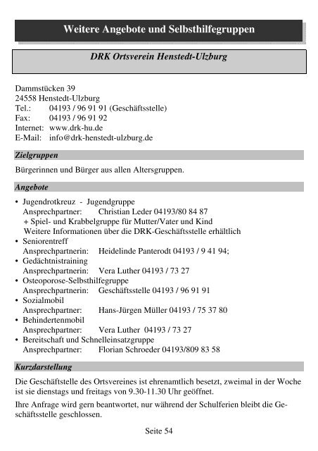 Angebote - Gemeinde Henstedt-Ulzburg