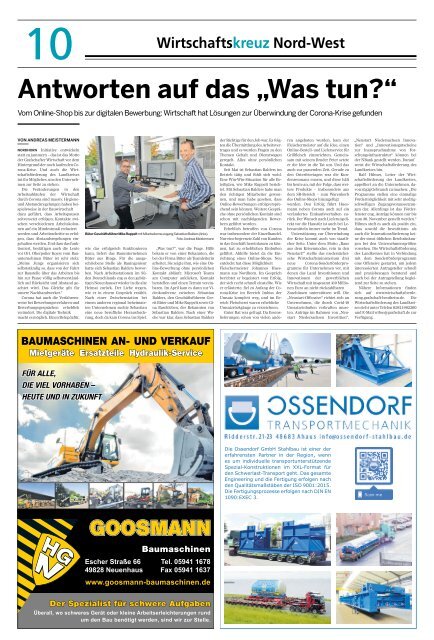 WirtschaftsKreuz-Nord-West Teil II - DIE WIRTSCHAFT - 27. Oktober 2020