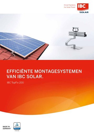 EFFICIENTE MONTAGESYSTEMEN VAN IBC SOLAR.