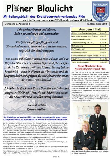 Blaulicht Nr. 9 - Kreisfeuerwehrverband Plön