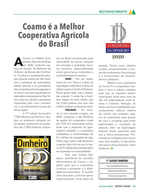 Revista Coamo Edição de Outubro de 2020