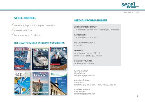 Anzeigen- und Mediadaten - Segel Journal