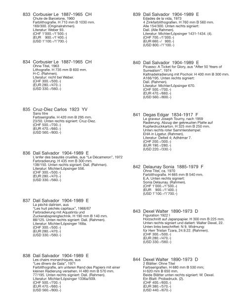 Kunst Auktion 23. - 25. November 2020, Germann Auktionshaus Zürich