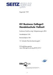 KV Business College® Handelsschule Vollzeit - SEITZ Handels