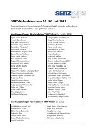 SEITZ-Diplomfeiern vom 05./06. Juli 2012